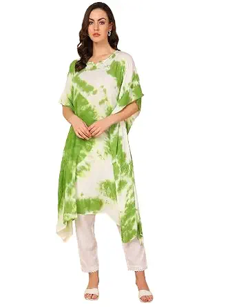 Maaesa Tie and Dye Crepe Kaftan Kurta