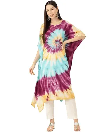 Maaesa Tie and Dye Crepe Kaftan Kurta