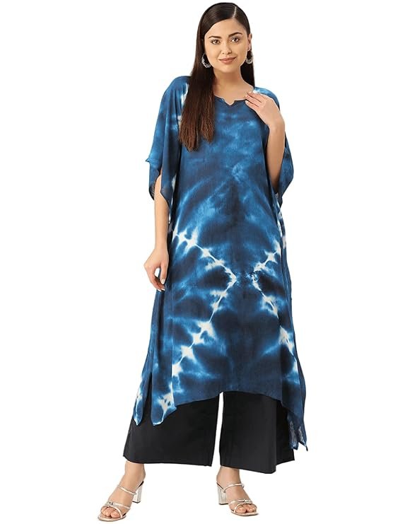 Maaesa Tie and Dye Crepe Kaftan Kurta