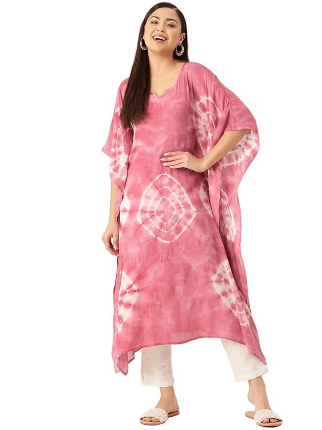 Maaesa Tie and Dye Crepe Kaftan Kurta