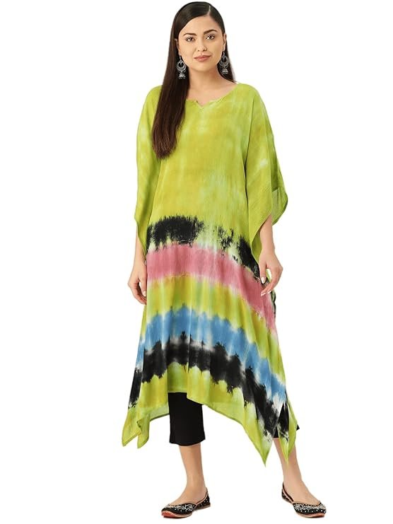 Maaesa Tie and Dye Crepe Kaftan Kurta