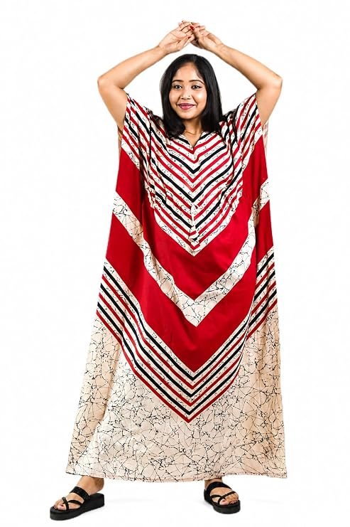 Pure Cotton Indonesian Kaftan Nighty Full Length | Breathable material