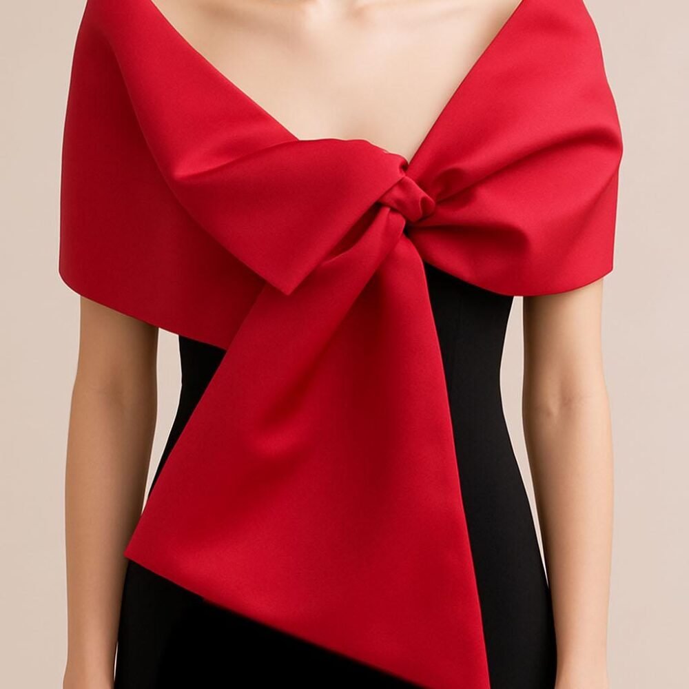 Red Reversible Taffeta Evening Shawl Wrap With Clutch Option, Versatile Hands-Free Elegant Stole for Weddings & Occasions, Navy Blue, Green
