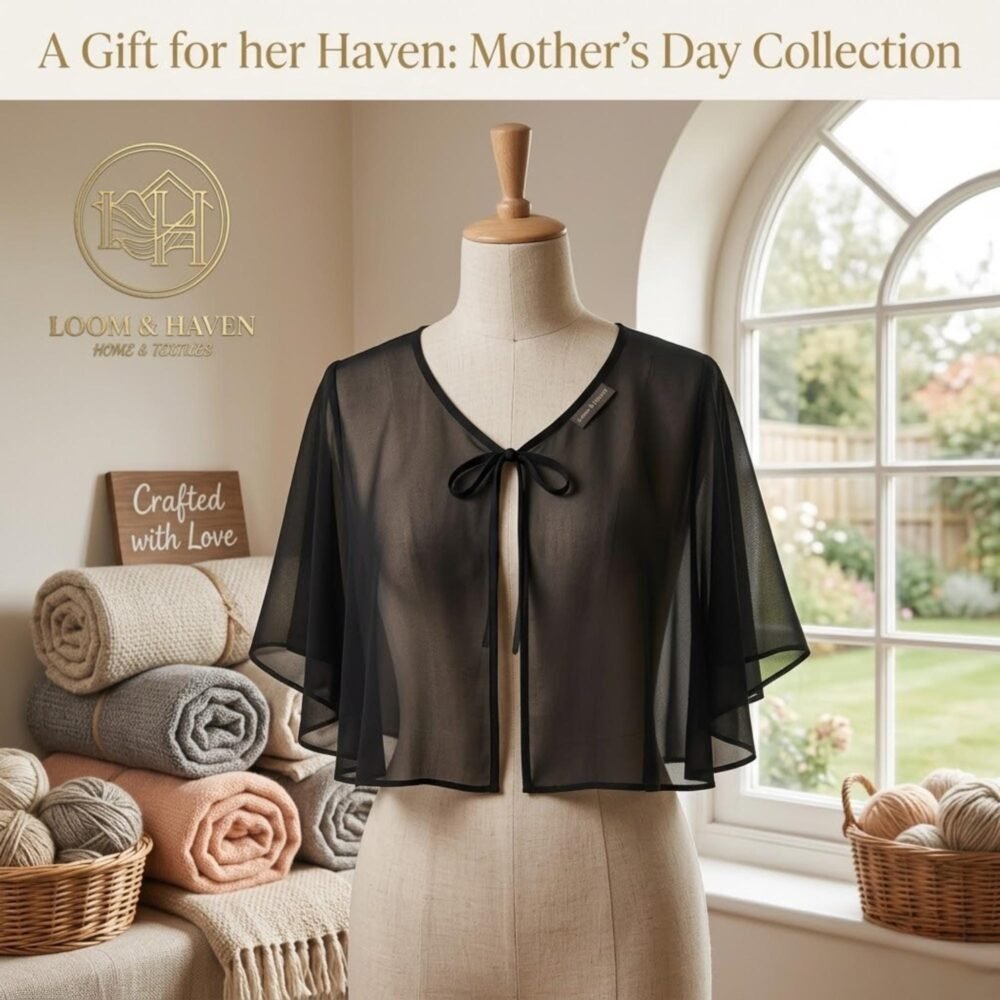 Sheer Chiffon Capelet, Lightweight Summer Poncho Cover Up scarf,Mesh Evening Shrug for Dresses, Beach Shawl,Nursing Wrap,Mother’s Day Gift .