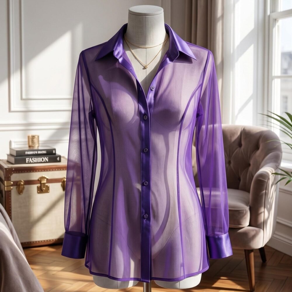 Sheer Mesh Babydoll Nightdress for Women – Elegant Plus Size Sleepwear