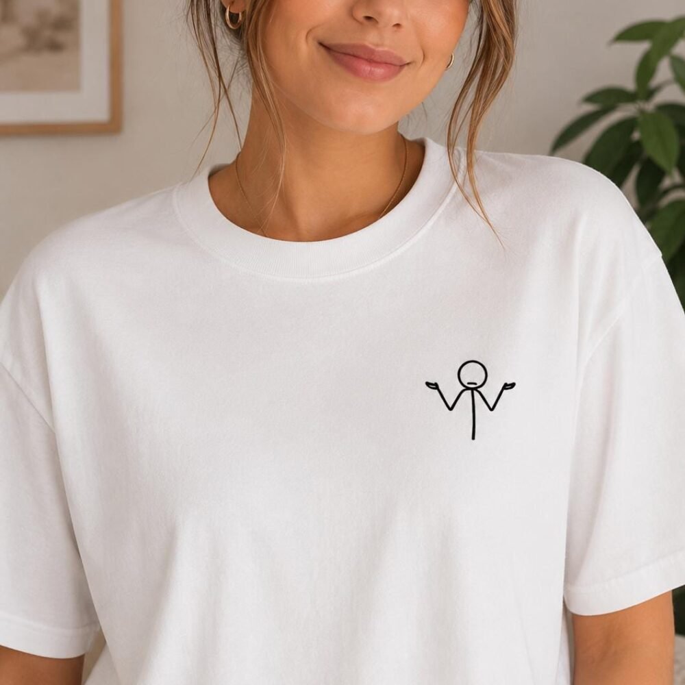 Shrug Stick Figure Funny Minimalist Tee | Sarcastic Unisex T-Shirt | IDK Whatever Graphic Shirt