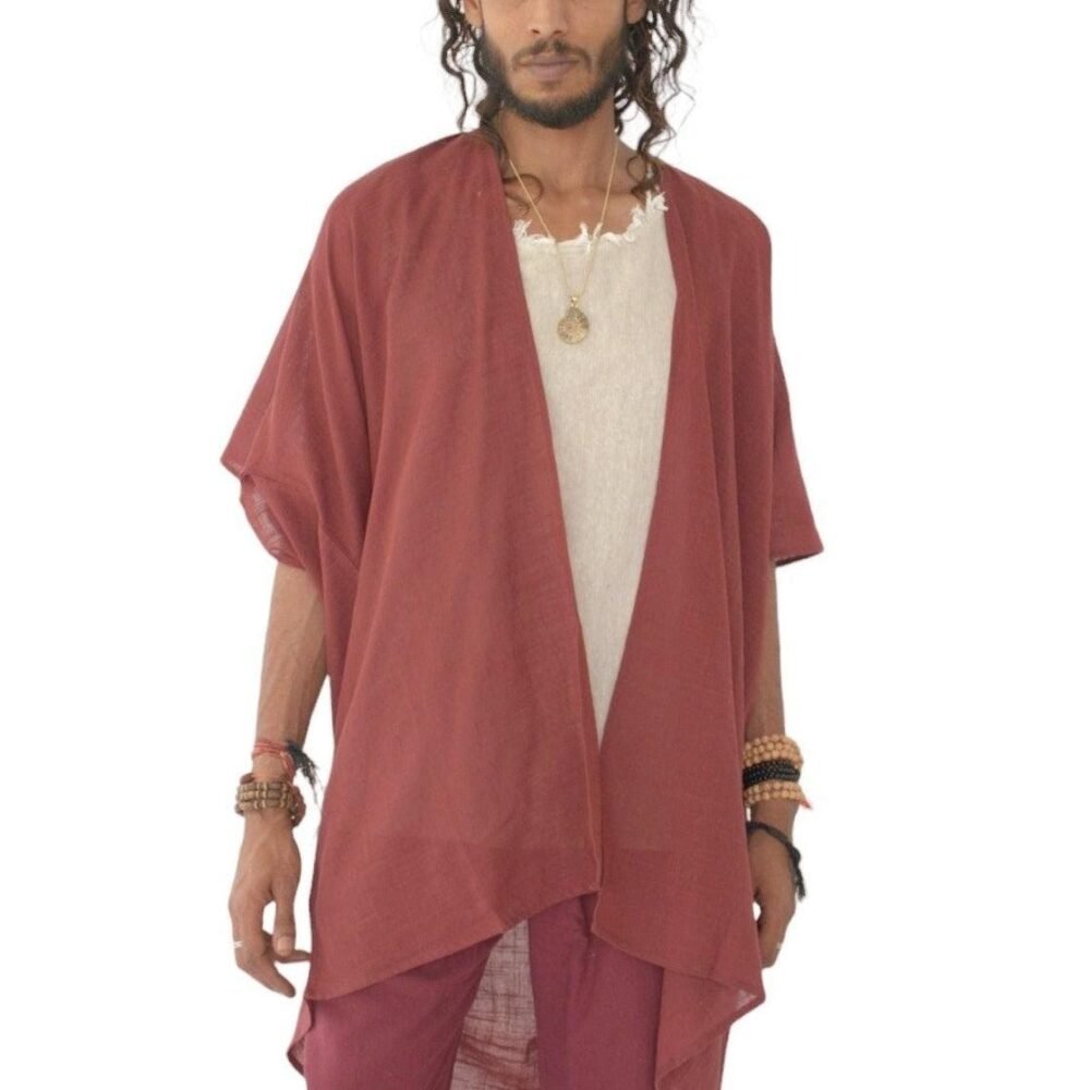 Organic Cotton Shrug (Maroon)